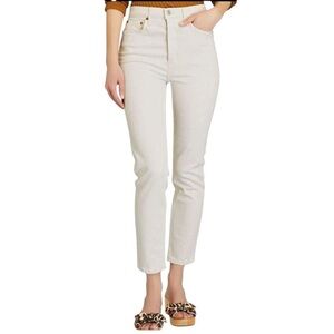 RE/DONE - 90s High Rise Ankle Crop Jeans Vintage White Sz 28